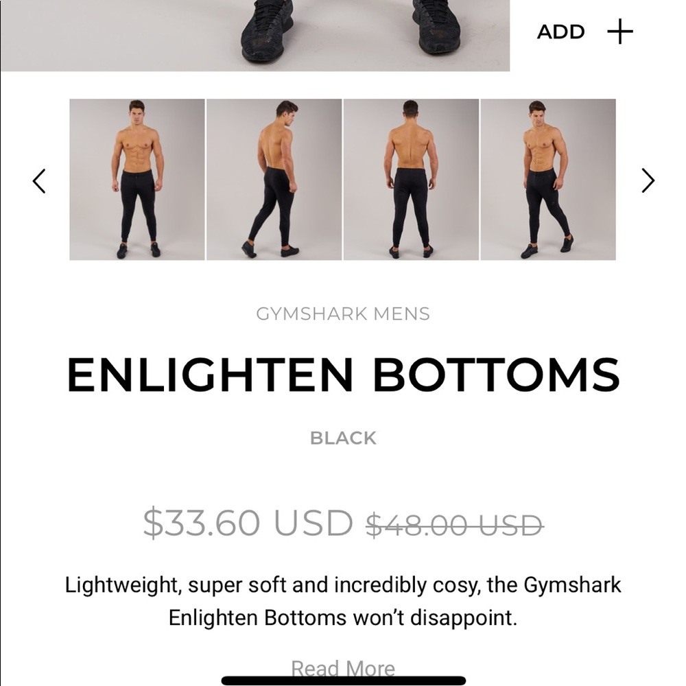ISO black enlighten bottoms gymshark